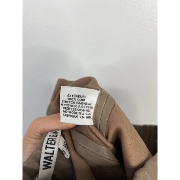 NEW Walter Baker Lori Lamb Leather Cropped Flare Pull-On Pants Tan Size: XS - Picture 8 of 9